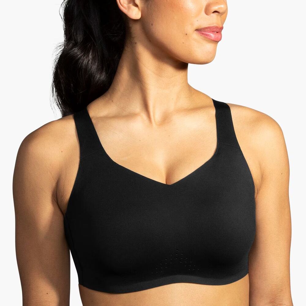 Brooks Dare Underwire Sports Bra Size 36DD Black 350078 Running Gym Fitness